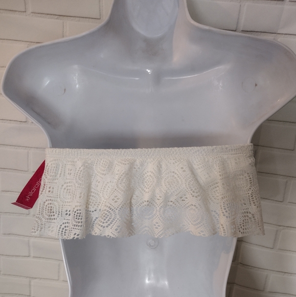 Exhilaration White Bandeau Swimsuit Bikini Top - Picture 5 of 7